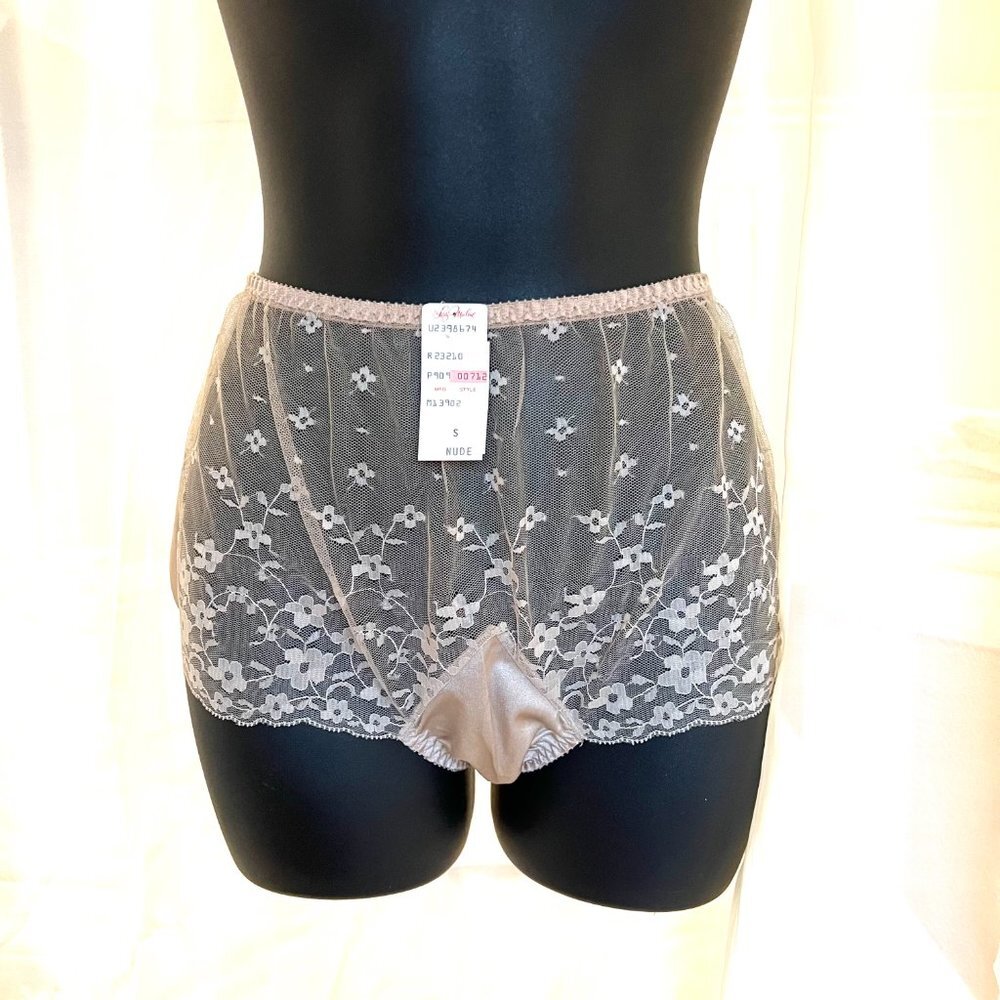 Vintage 50s-60s Lady Marlene Sheer Mushroom Granny Panties Stye 712 Small Nude